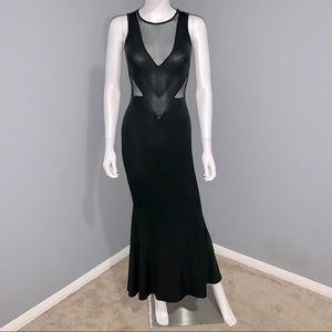 Easel stretch mesh bodycon maxi dress